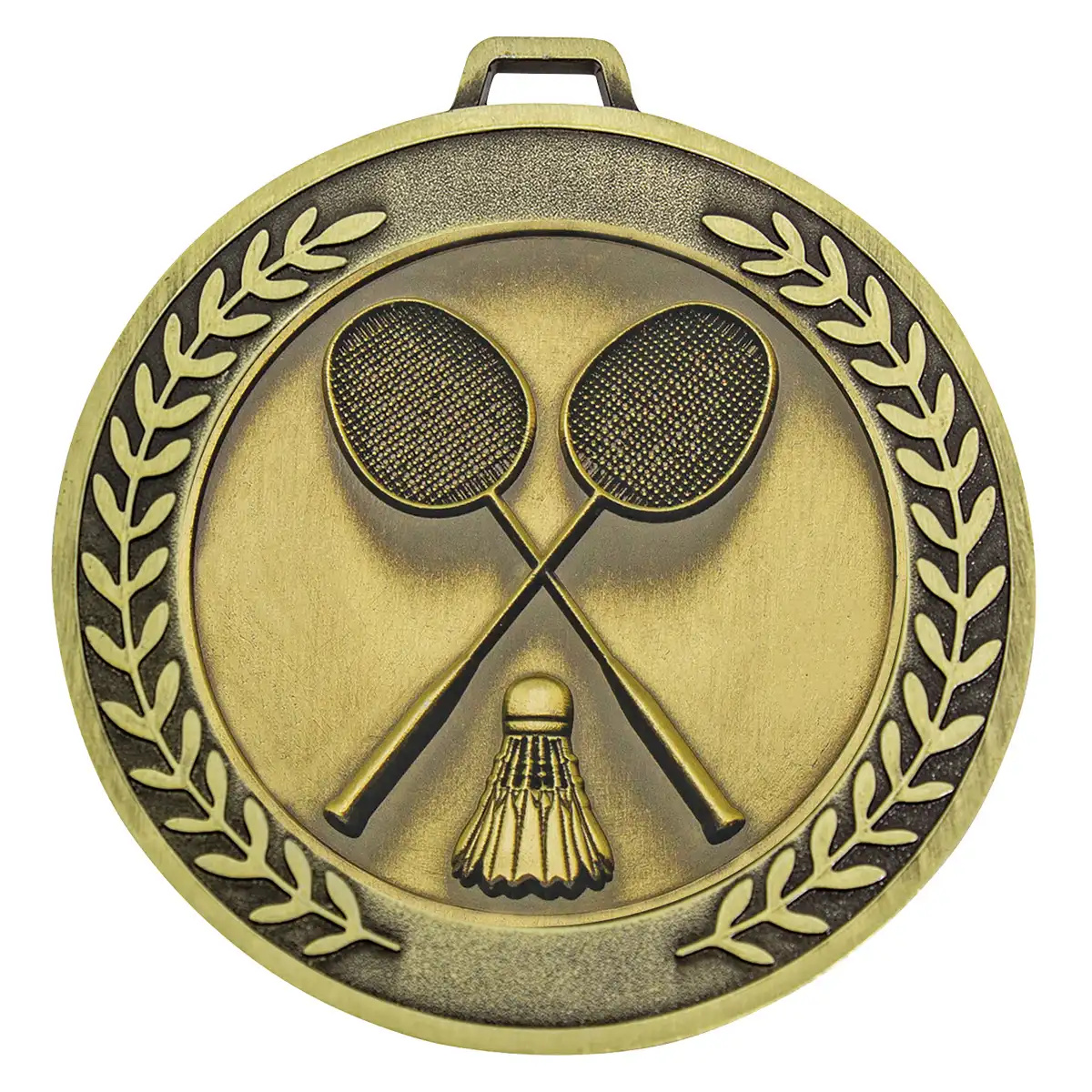 mmj546g-gold Gold prestige medal badminton with metal construction