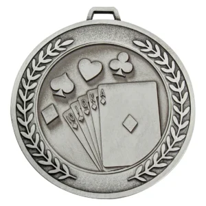Silver prestige medal cards with metal construction