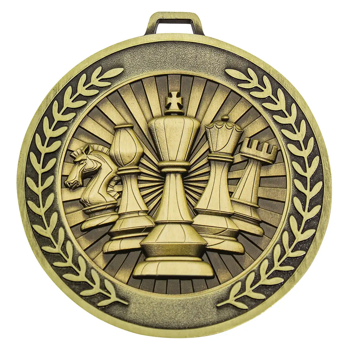 mmj578g-gold Gold prestige medal chess with metal construction
