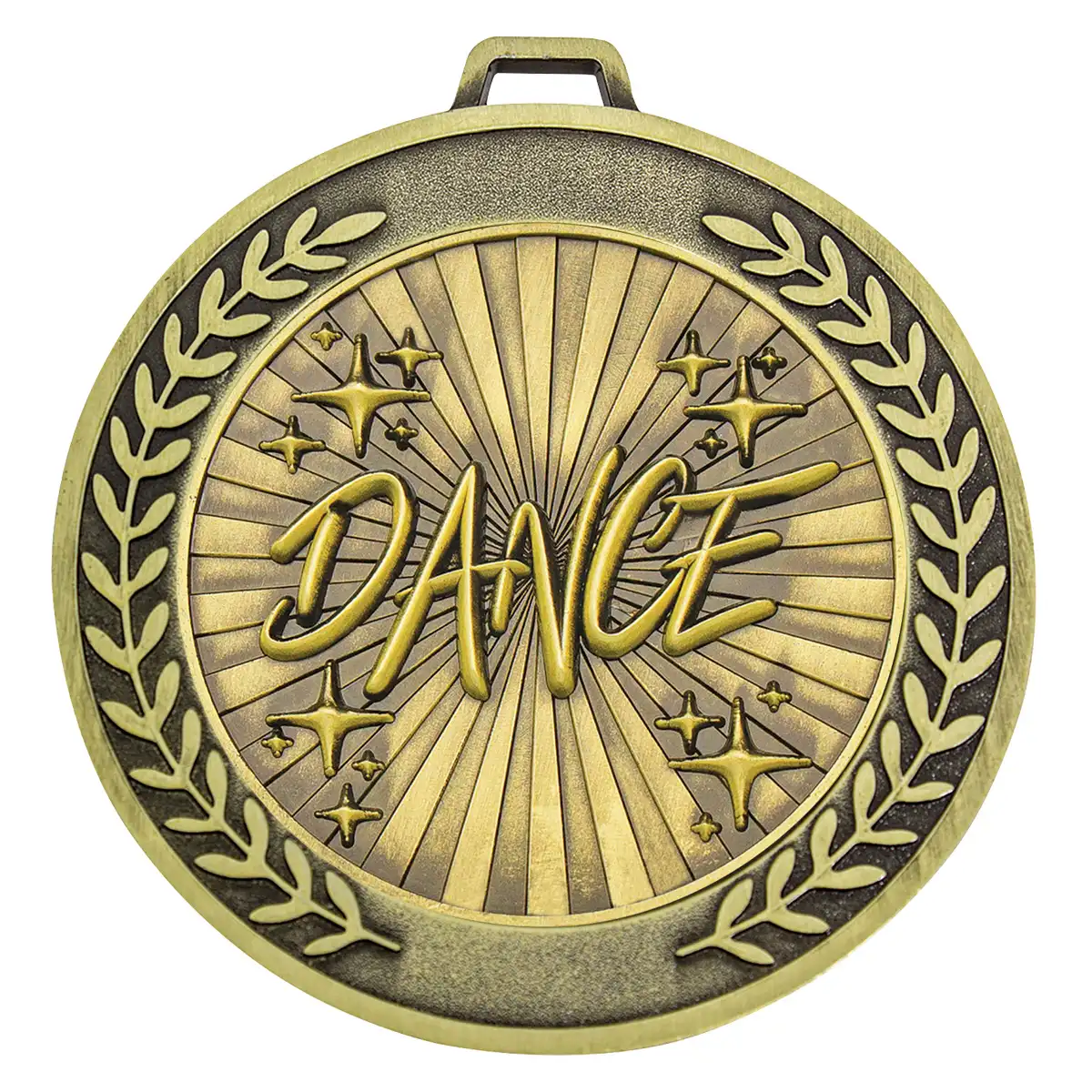 Gold prestige medal dance with metal construction