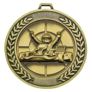 Gold prestige medal go kart with metal construction