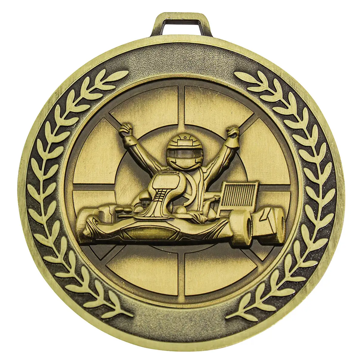 mmj565g-gold Gold prestige medal go kart with metal construction