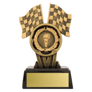 Gold racing flags with resin construction