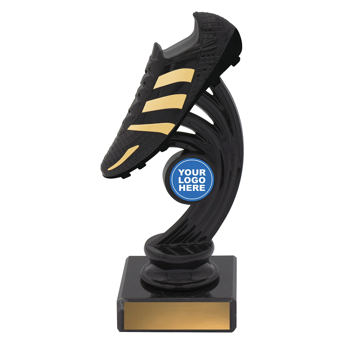 f526a-black-and-gold Black & gold rattler with plastic / marble construction