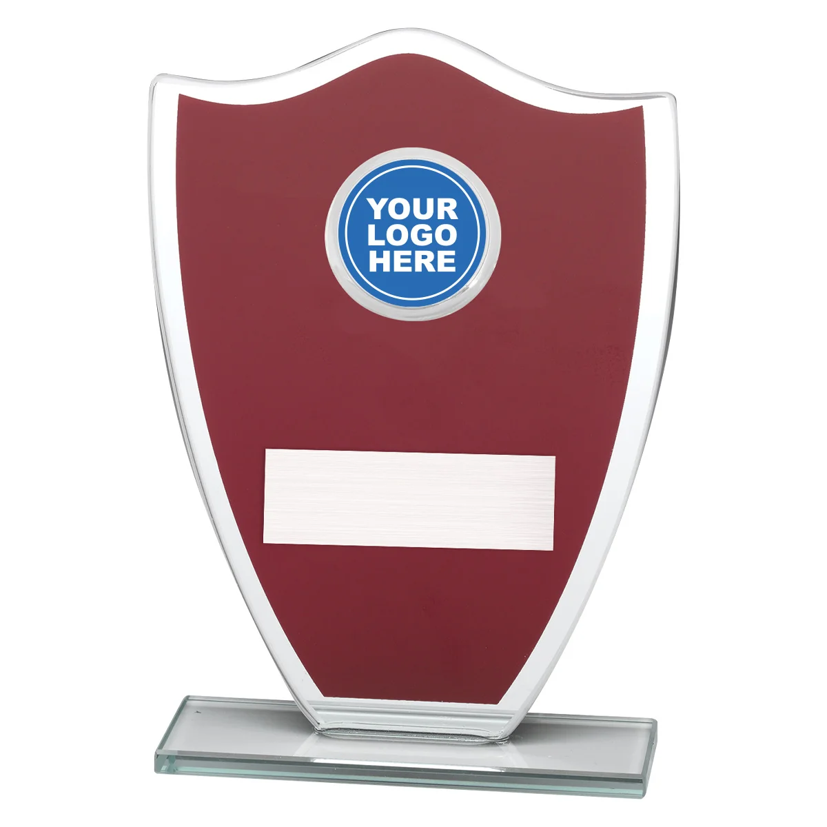 ga856-red Red red shield with glass construction