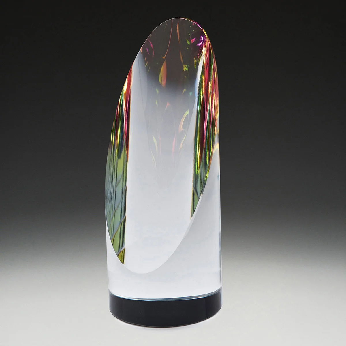 Reflective sphere crystal with crystal construction