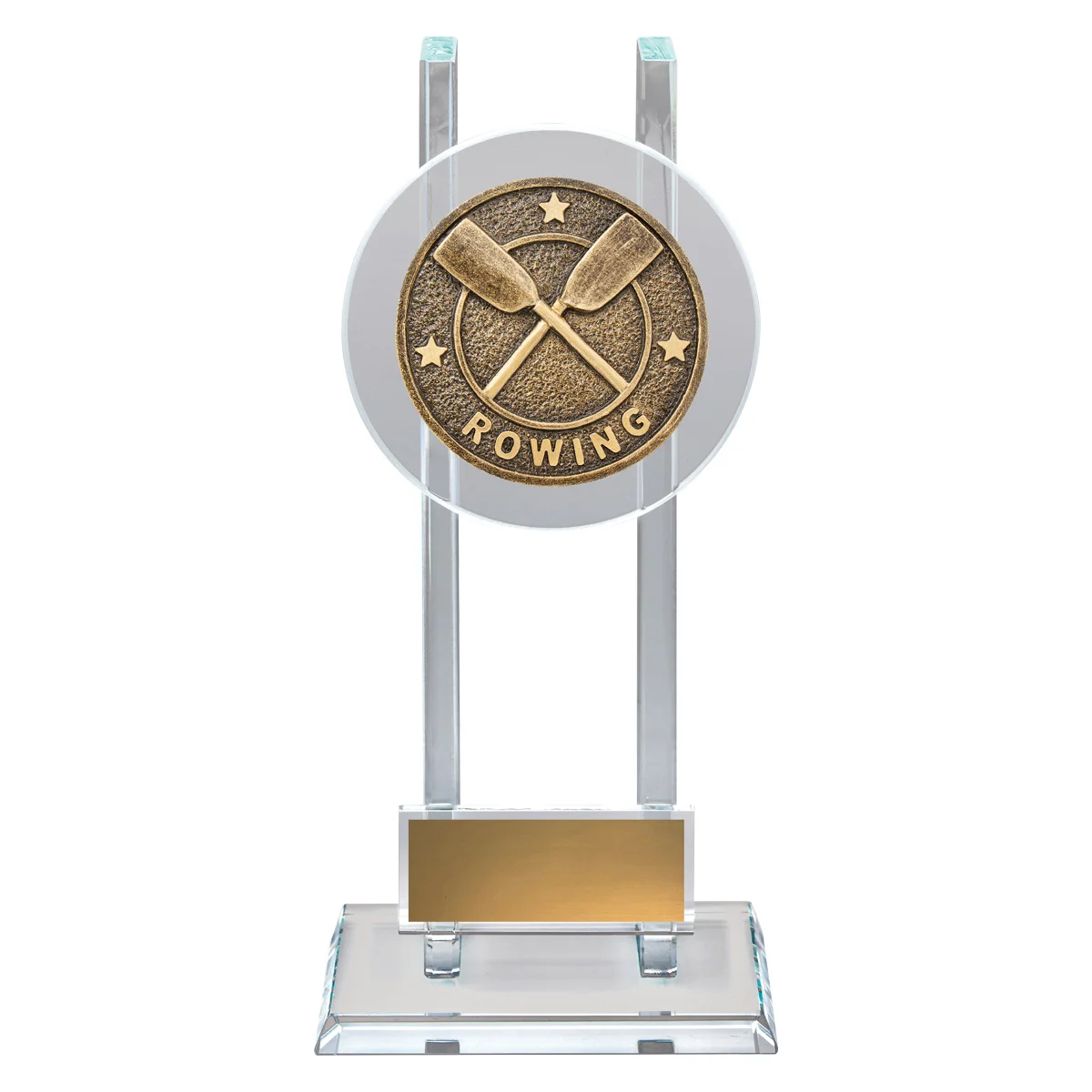 sg273a-gold Gold rowing spartan glass with glass construction