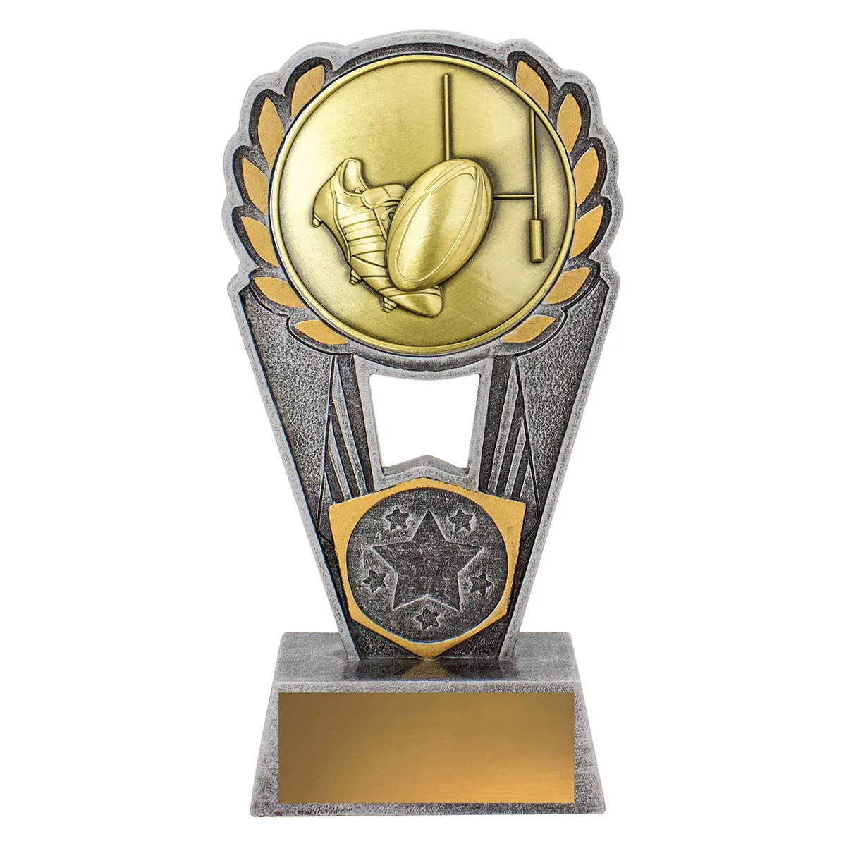 -gold Silver / gold rugby polaris with resin / metal construction