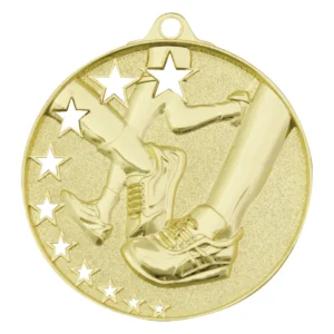 Gold running stars with metal construction