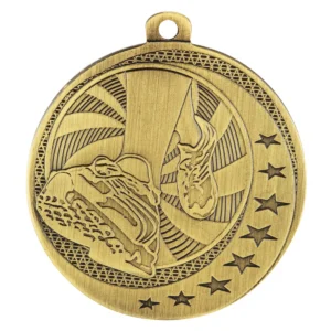 Gold running wayfare with metal construction