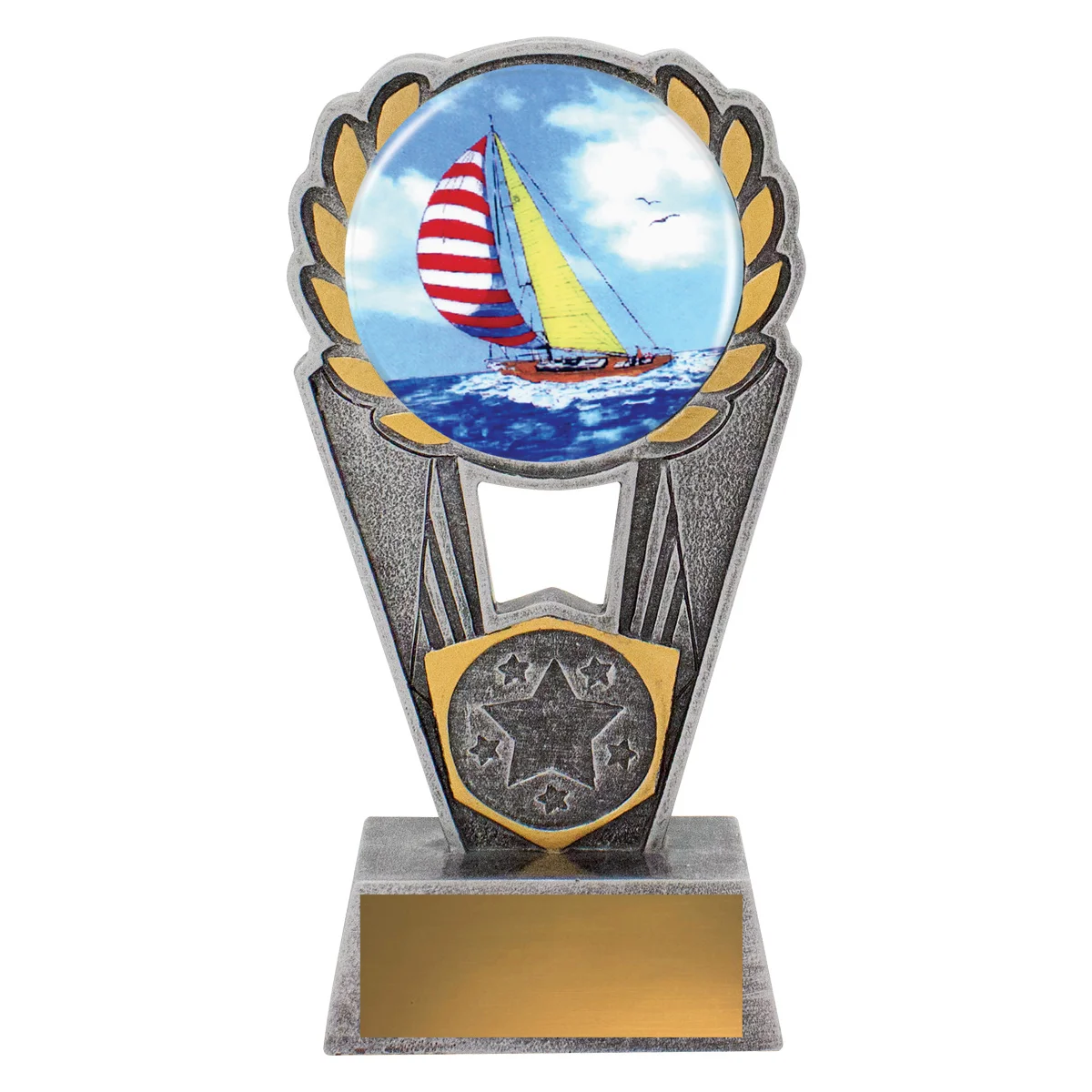 psk147a-silver Silver sailing polaris - colour with resin construction
