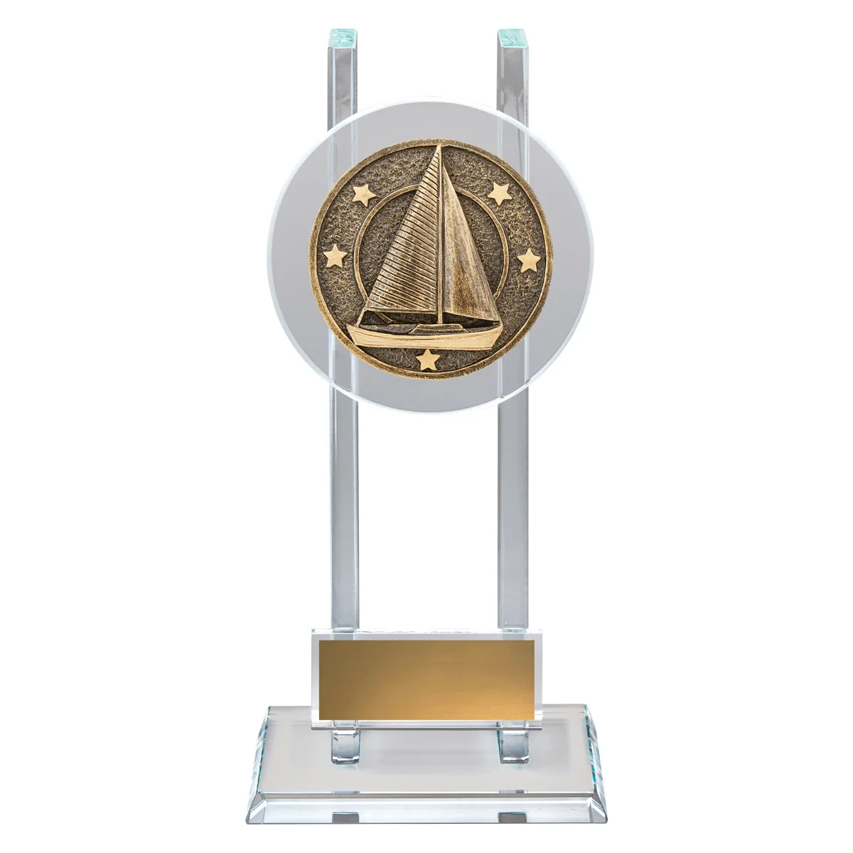 sg296a-gold Gold sailing spartan glass with glass construction