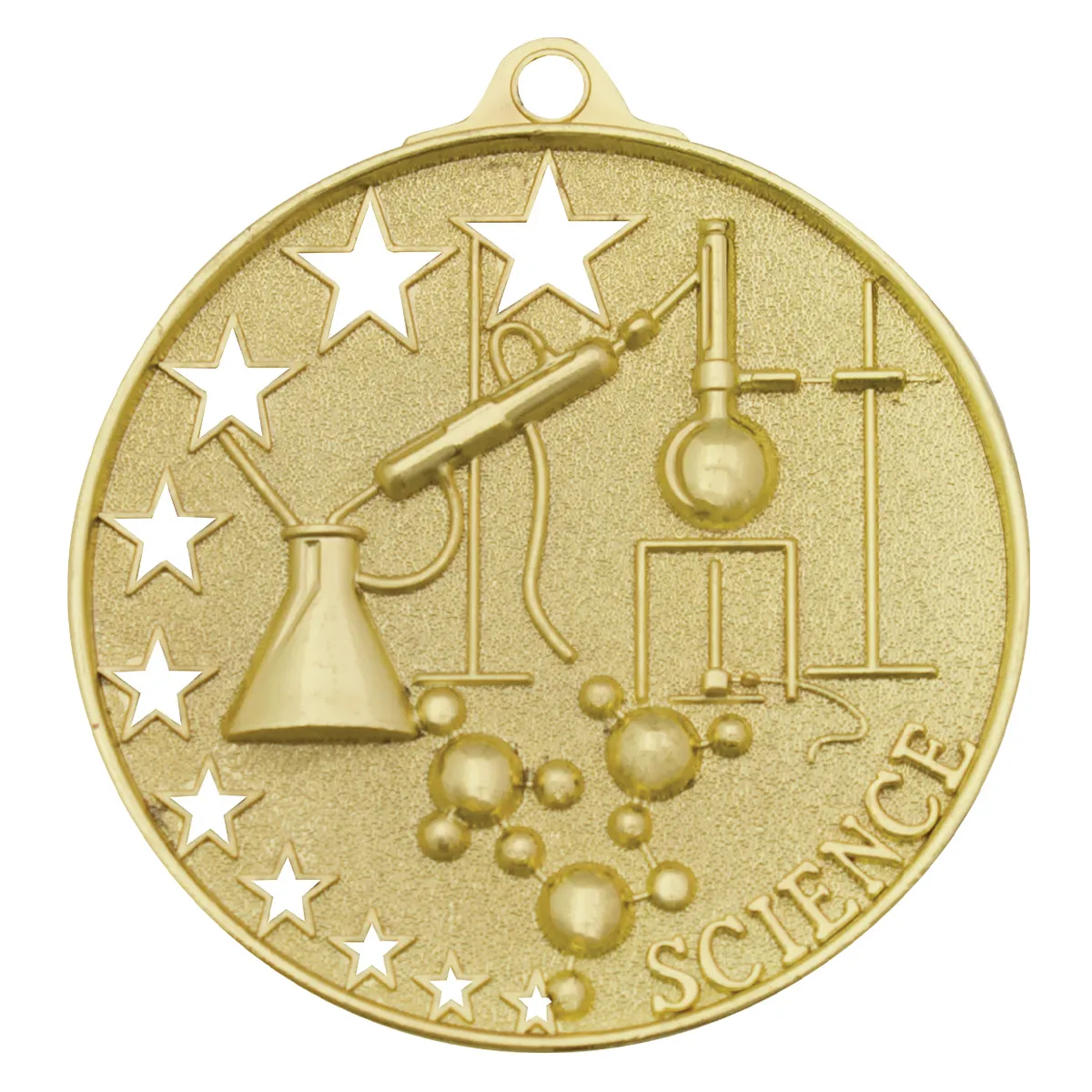 mh919g-gold Gold science stars with metal construction