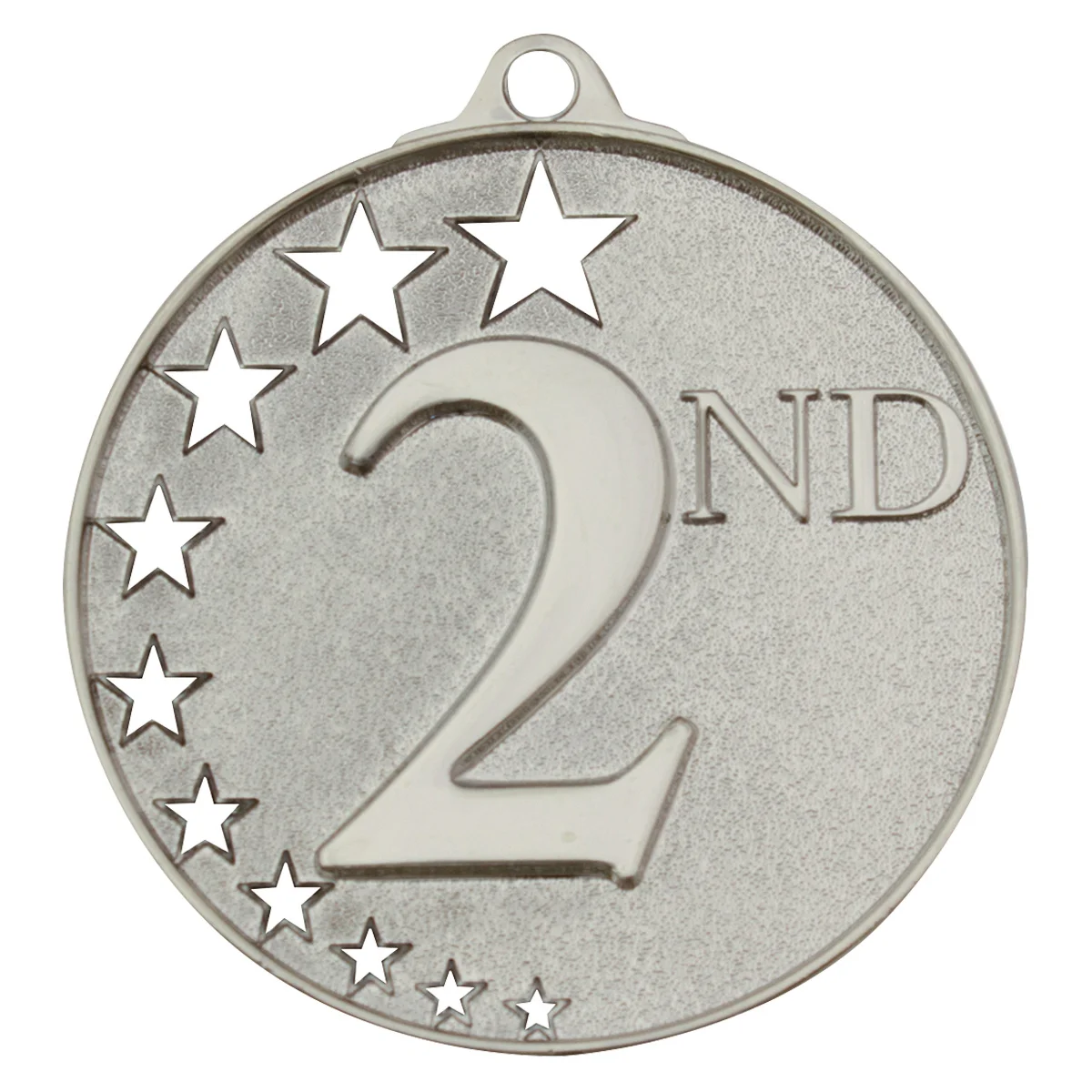 Silver second place stars with metal construction