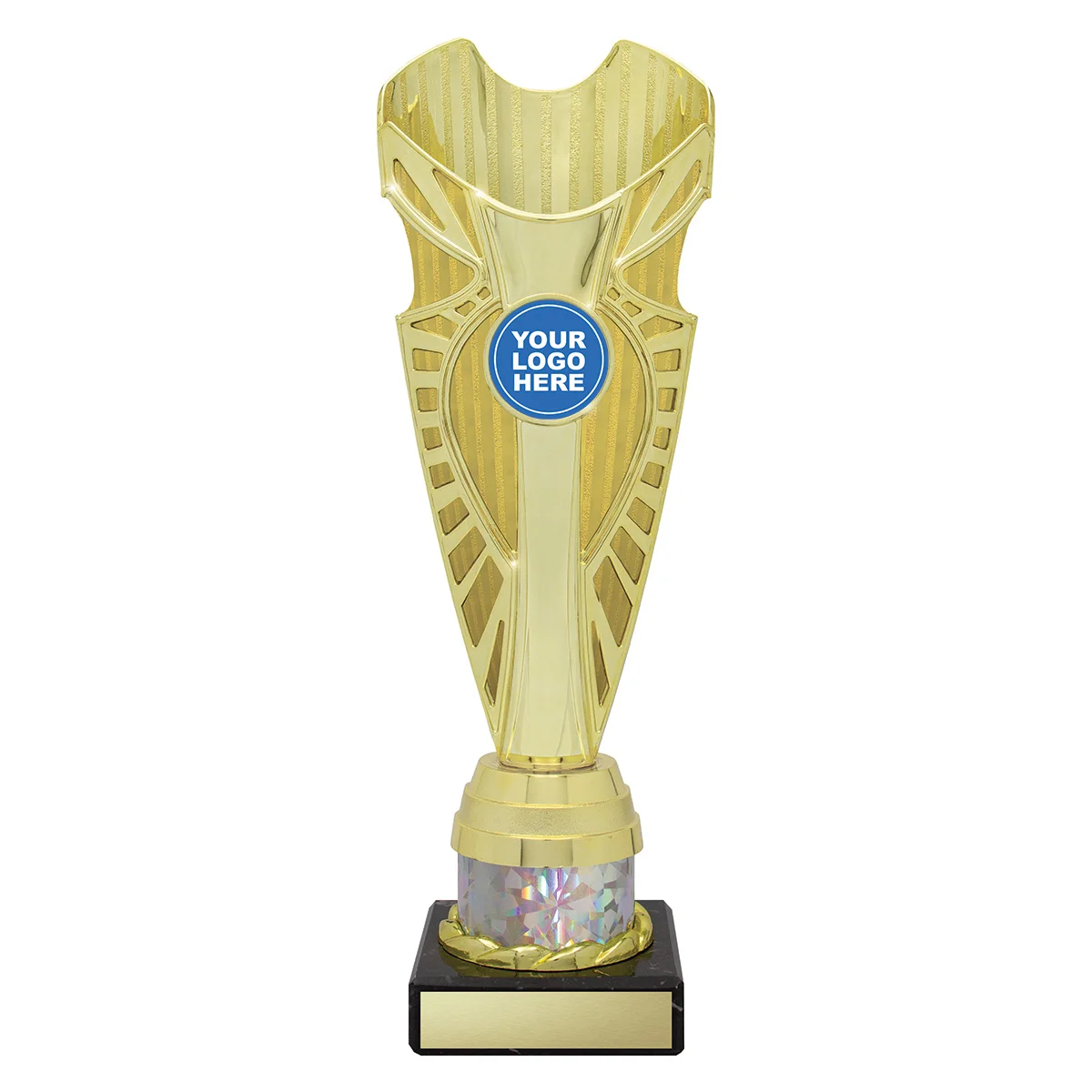 -silver Gold / silver shine cup with plastic / marble construction