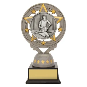 Silver silver male footy torch with plastic construction