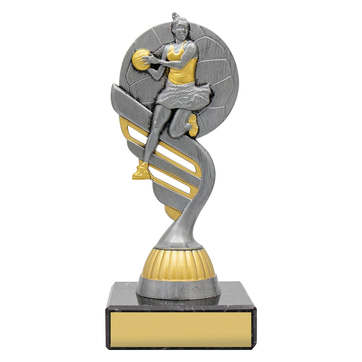 n522-silver Silver silver netball with plastic / marble construction