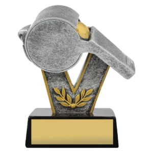Silver silver whistle trophy with resin construction