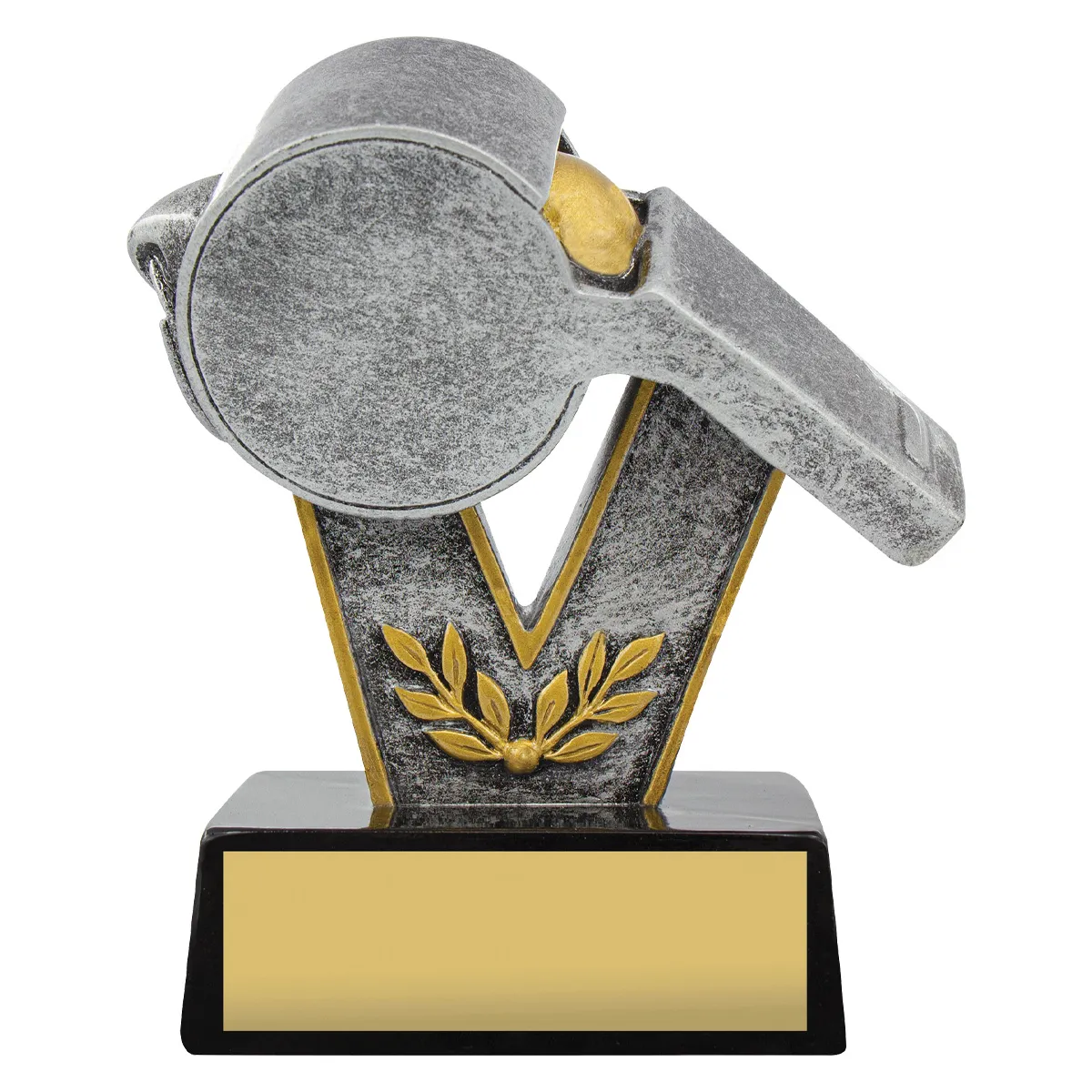 Silver silver whistle trophy with resin construction