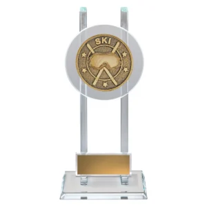 Gold skiing spartan glass with glass construction