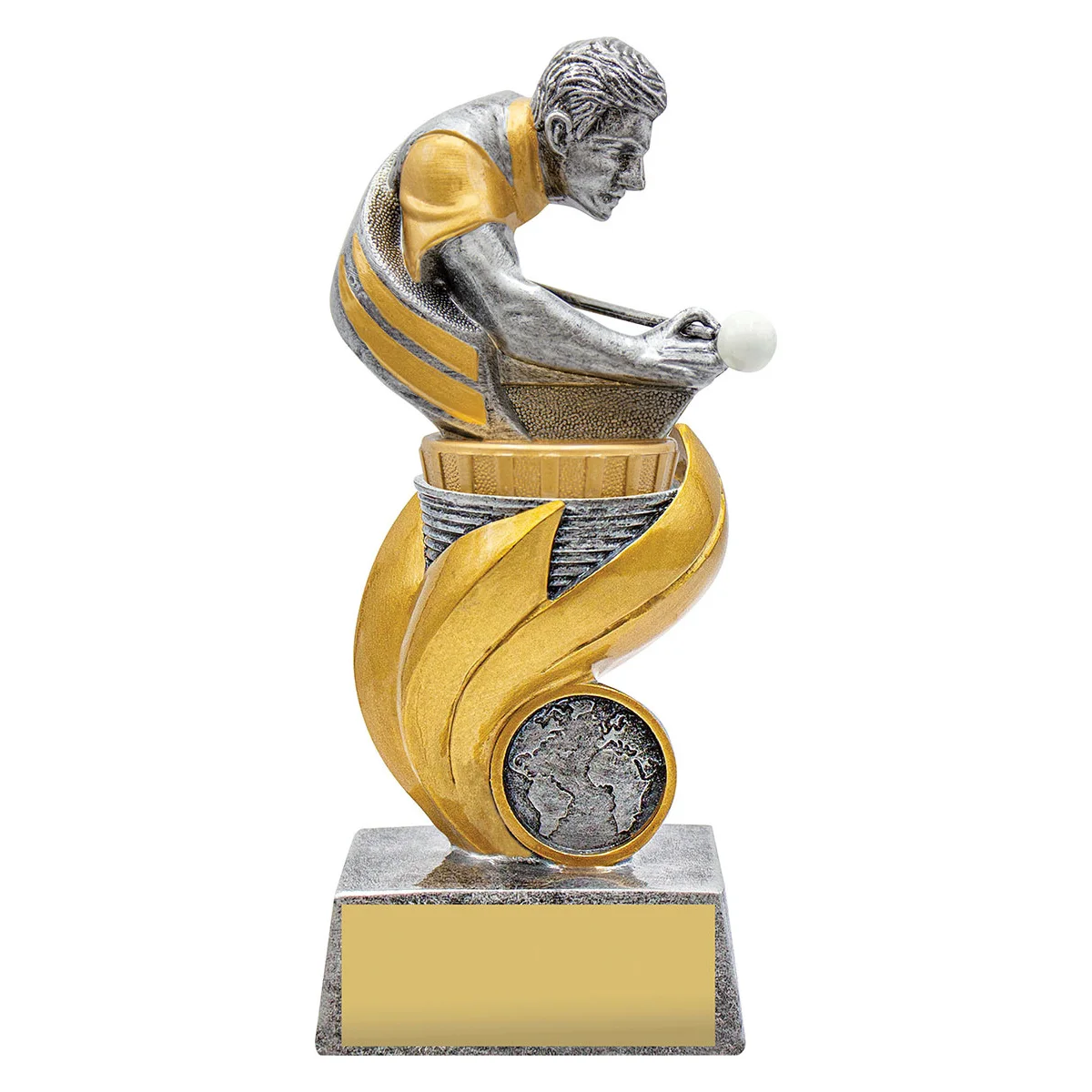 ur29a-silver Silver snooker / pool flame with resin construction