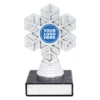 snw01-silver Silver snowfall trophy with plastic / marble construction