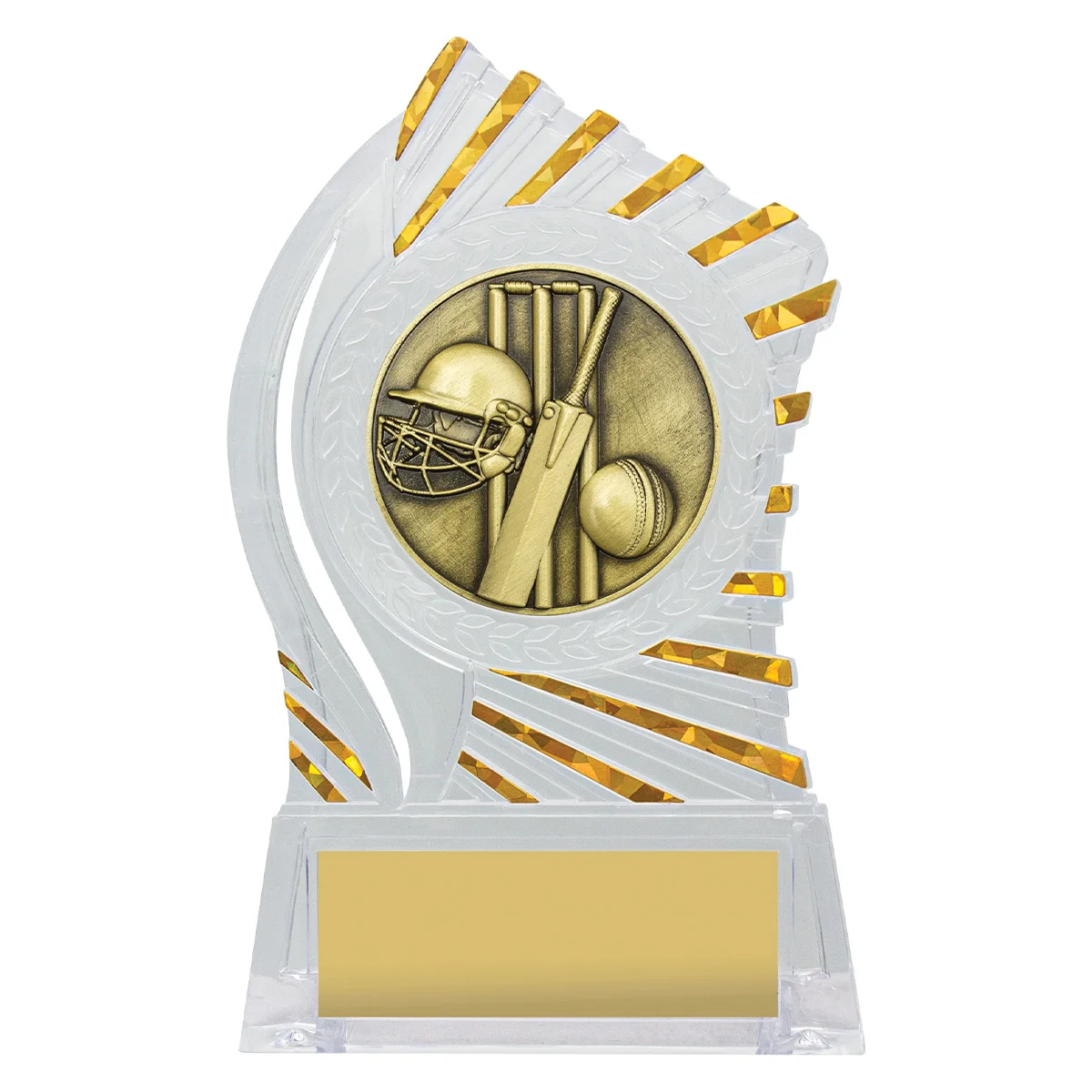 rh340-clear-with-gold Clear with gold solar cricket with acrylic construction