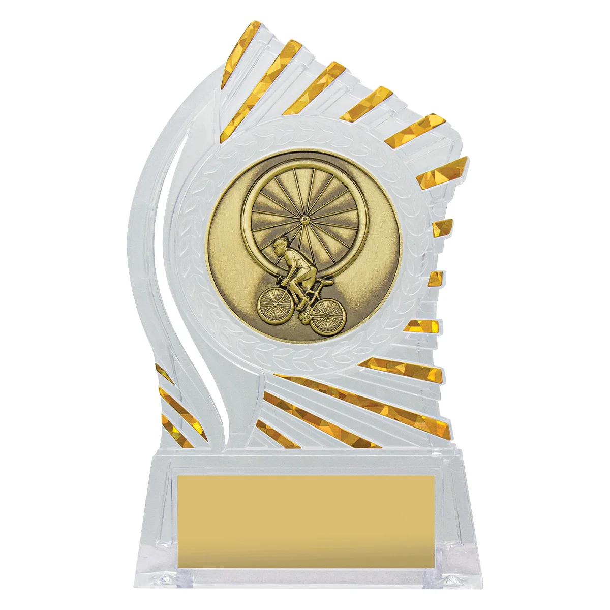 rh364-clear-with-gold Clear with gold solar cycling with acrylic construction