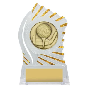 Clear with gold solar golf with acrylic construction