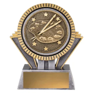Silver & gold spartan - art with resin construction