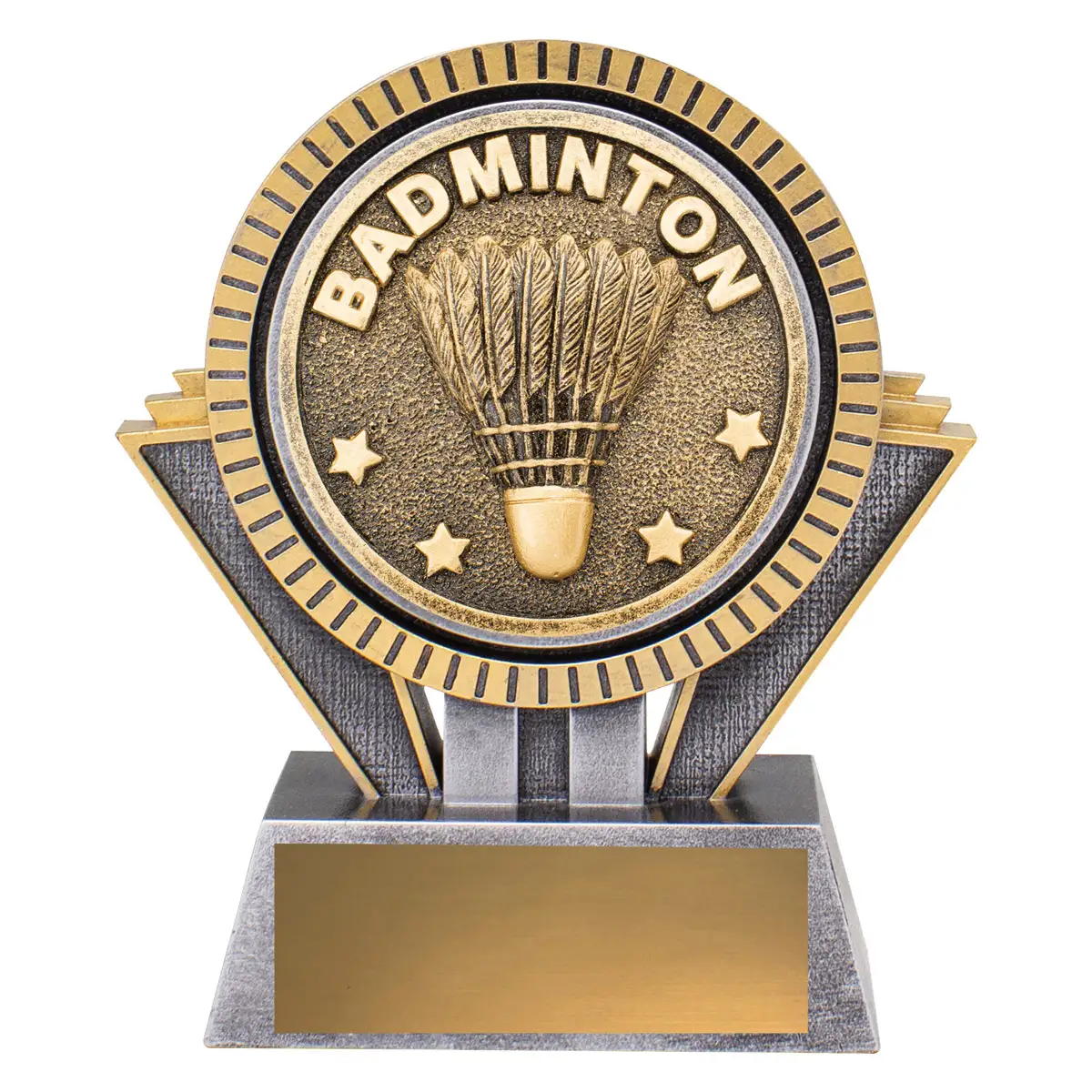 sr146a-silver-and-gold Silver & gold spartan - badminton with resin construction