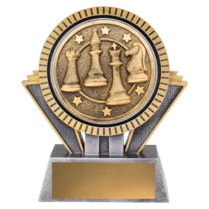 Silver / gold spartan - chess with resin construction
