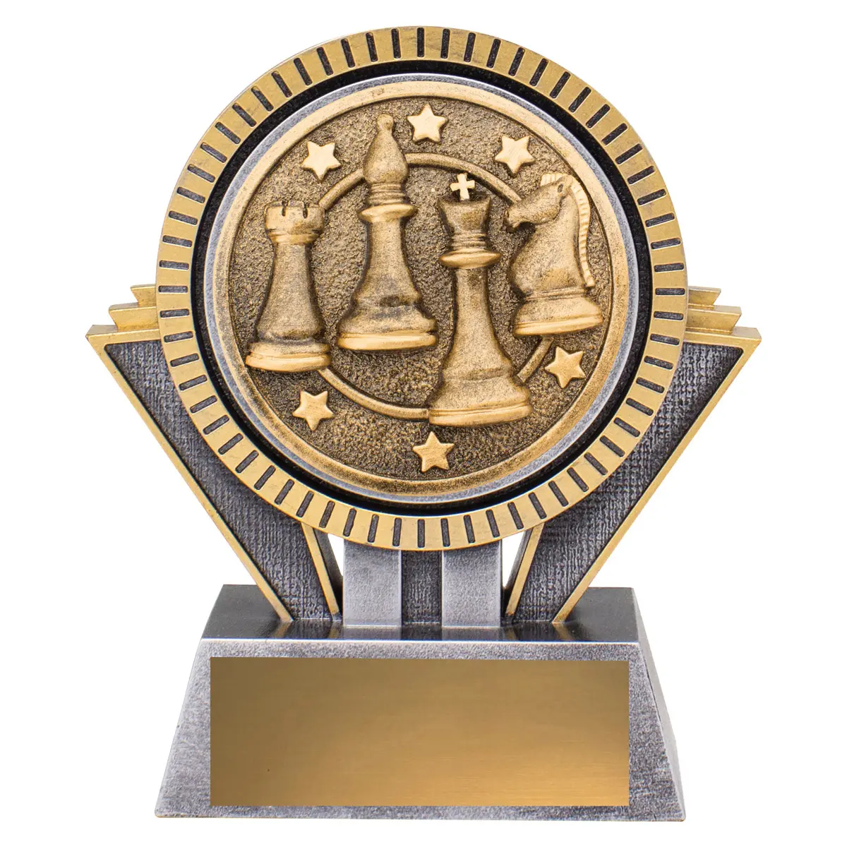 -gold Silver / gold spartan - chess with resin construction