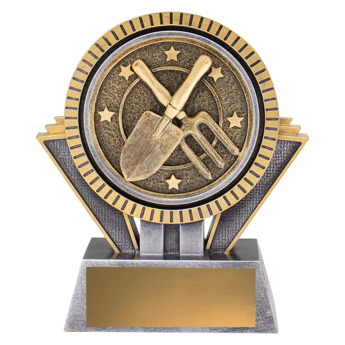 Silver & gold spartan - gardening with resin construction