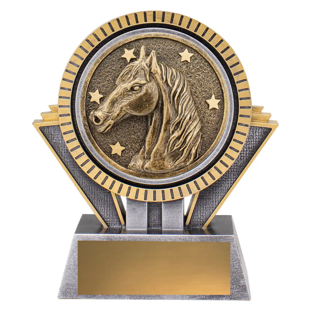-gold Silver / gold spartan - horse with resin construction