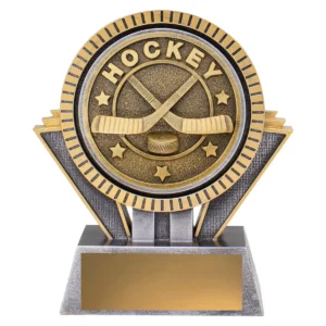 Silver / gold spartan - ice hockey with resin construction