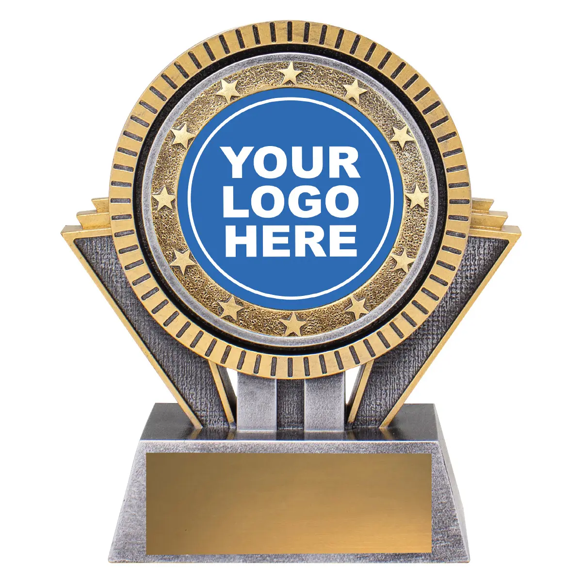-gold Silver / gold spartan logo with resin construction