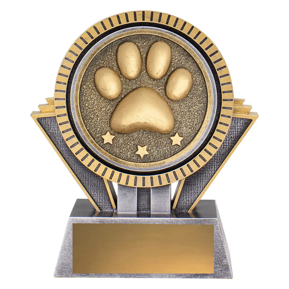 sr179a-silver-and-gold Silver & gold spartan - pet appreciation with resin construction