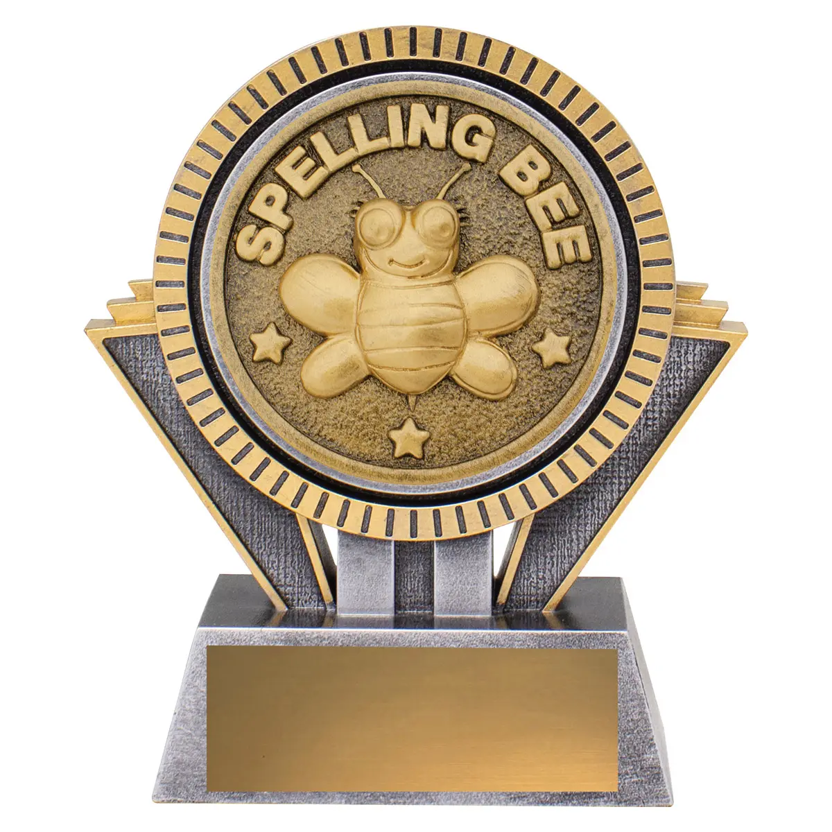 sr177a-silver-and-gold Silver & gold spartan - spelling bee with resin construction