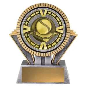 Silver / gold spartan varsity - baseball with resin / metal construction
