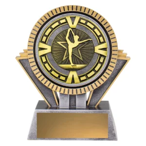 Silver / gold spartan varsity - gymnastics with resin / metal construction