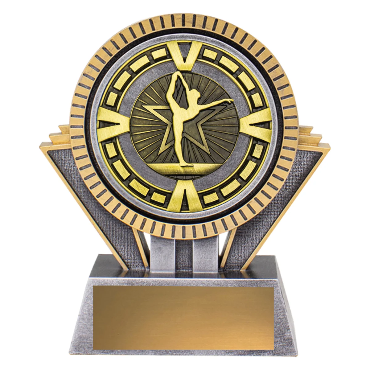 -gold Silver / gold spartan varsity - gymnastics with resin / metal construction