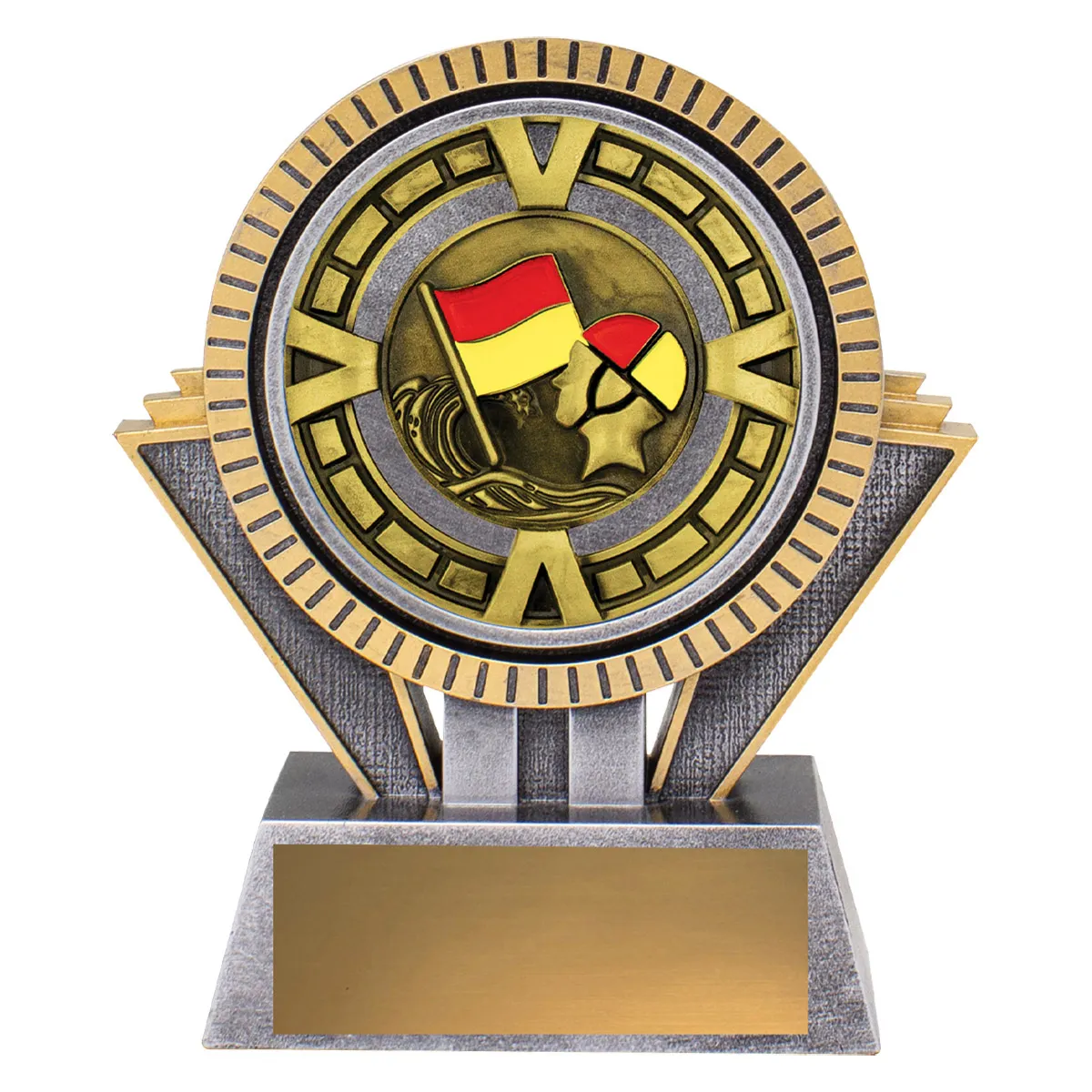 -gold Silver / gold spartan varsity - lifesaving with resin / metal construction