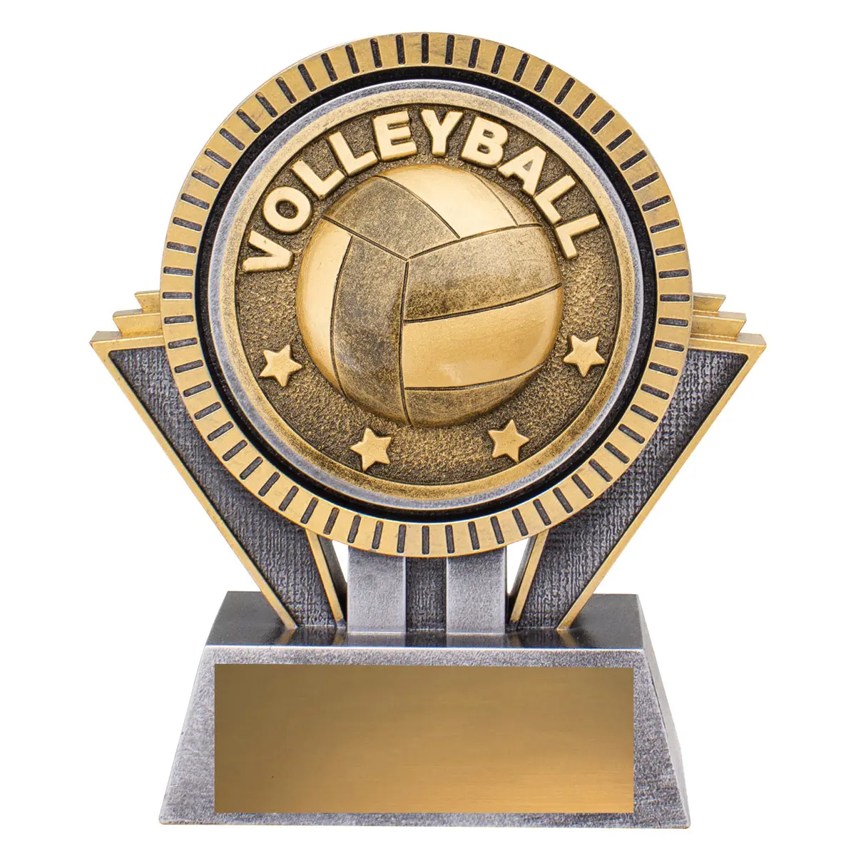 sr127a-silver-and-gold Silver & gold spartan - volleyball with resin construction