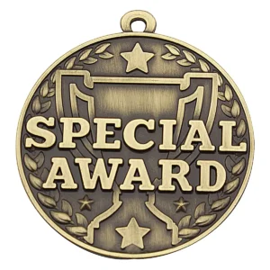 Gold special award watchword with metal construction