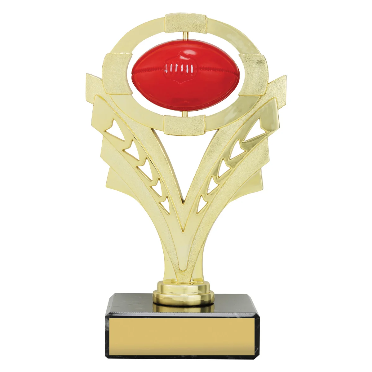 ar527-red Red spin footy with plastic / marble construction