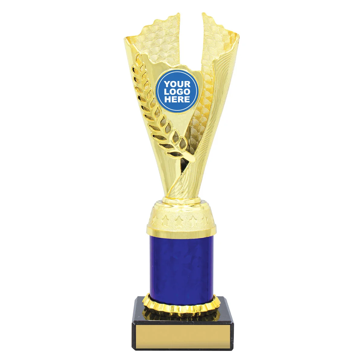 s5131-blue Blue spirit cup with plastic / marble construction