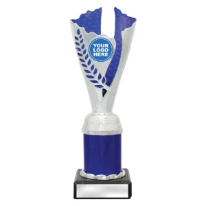 Blue spirit cups - silver / blue with plastic / marble construction