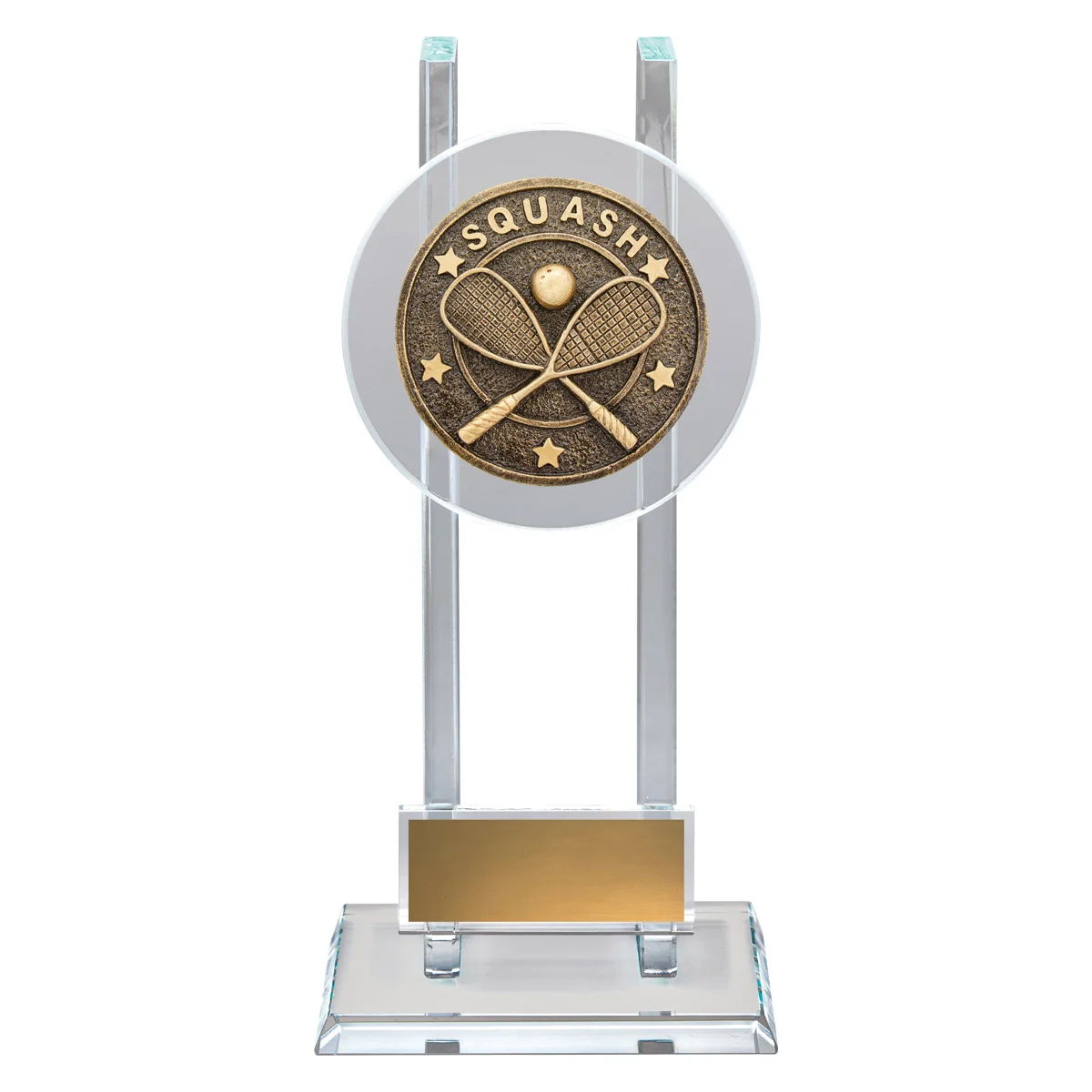 sg286a-gold Gold squash spartan glass with glass construction
