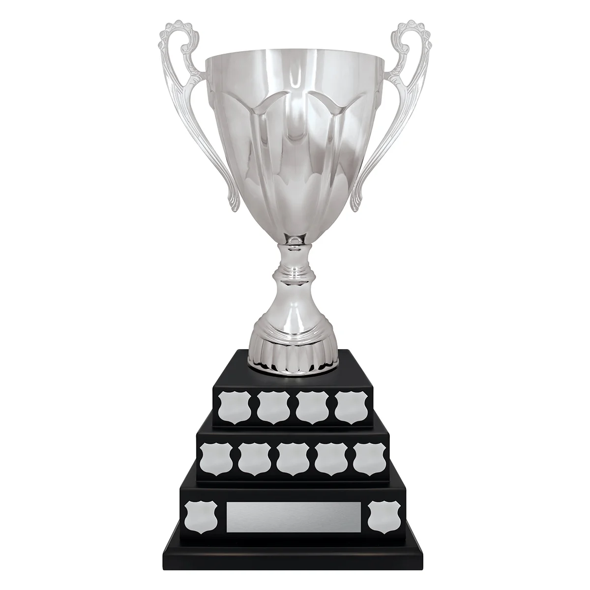 perp20-black Black stadium cup perpetual with metal / plastic / timber construction